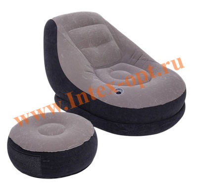 Надувное кресло с пуфиком Ultra Lounge Intex 68564, 137 х 102 х 79 см