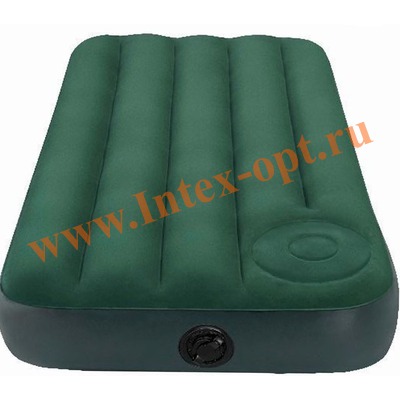 INTEX 66929 Двуспальный надувной матрас Downy Bed 152х203х22см (встроенный ножной насос)