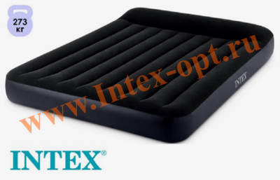 Надувной матрас 152х203х25 см, 2-х местный, Pillow Rest Classic Fiber-Tech, 64143 INTEX