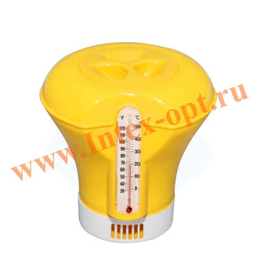BestWay 58209 Плавающий дозатор-поплавок с термометром 18,5 см (желтый)