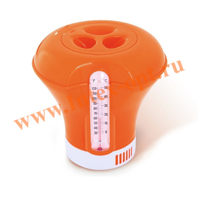 BestWay 58209 Плавающий дозатор-поплавок с термометром 18,5 см (оранжевый)