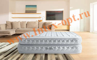 Надувная кровать 99х191х51 см, Dura-Beam Deluxe, со встроенным насосом 220V, intex 64488