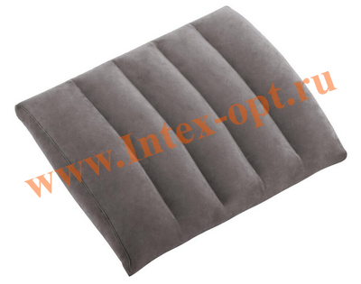 Надувная подушка для спины, 43х33х10 см, для путешествий, флокированная, серая, без насоса, intex 68679
