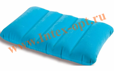Детская надувная подушка 43х28х9 см, флокированная, голубая, от 3-х лет, макс.нагрузка до 25 кг.,без насоса, intex 68676