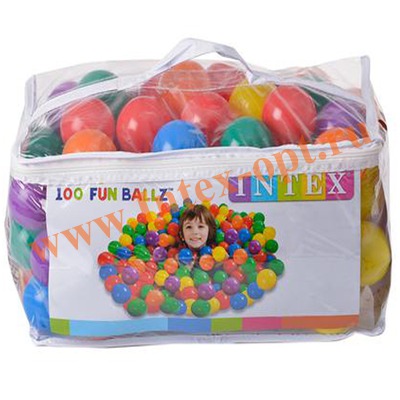 INTEX 49602 Мячики для игрового центра Small Fun Ballz 6,5 см(от 2 лет)