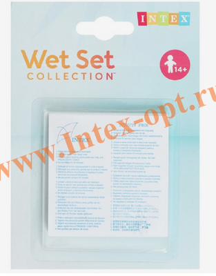 INTEX 59631 Ремкомплект для надувных матрасов, бассейнов и других надувных изделий, ремонтный пластырь (комплект заплаток самоклеек) 7 х 7 см, 6 штук