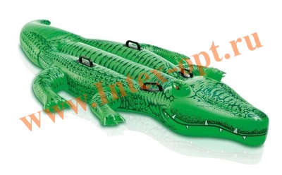 INTEX 58562 Надувной гигантский крокодил для игр на воде Giant Gator Ride-On 203х114 см(от 3 лет)без насоса