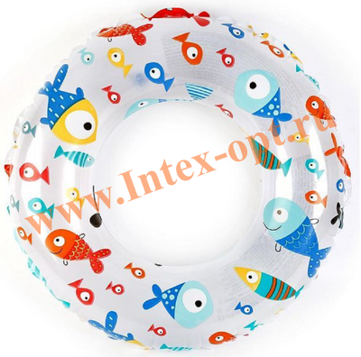 Надувной круг для плавания детский D 61 см, Рыбки, от 6 до 10 лет, без насоса, Intex 59241