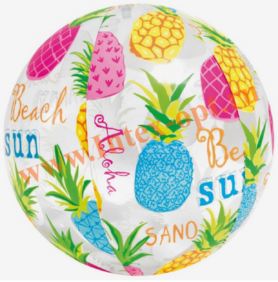 Мячик надувной пляжный 51 см, прозрачный, ананас, для детей от 3-х лет, без насоса, Intex 59040
