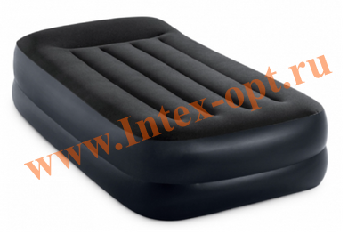 INTEX 64122 Надувная кровать Rising Comfort 99х191х42 см (с встроенным насосом 220В)