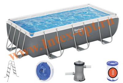   404  201  100 , Power Steel Rectangular Frame Pool Bestway 56441,  , 