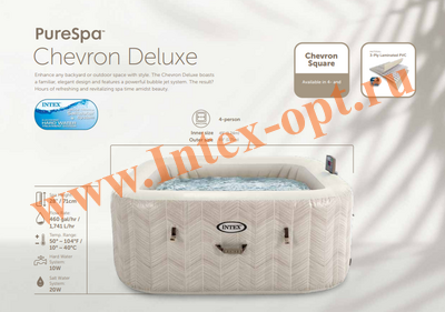  175x17571,  PureSpa Bubble Chevron Deluxe Intex 28446