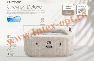  196x19671,  PureSpa Bubble Chevron Deluxe Intex 28472