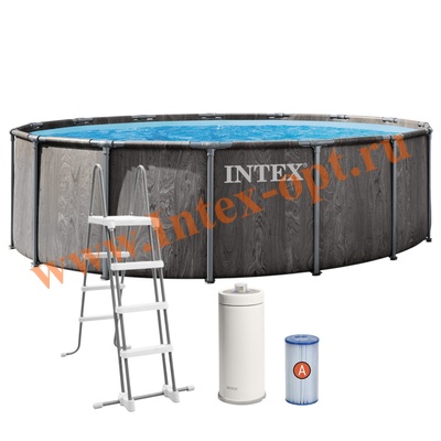 ��������� ������� 457�122 ��, Intex Prism Frame Greywood Premium Pools 26742