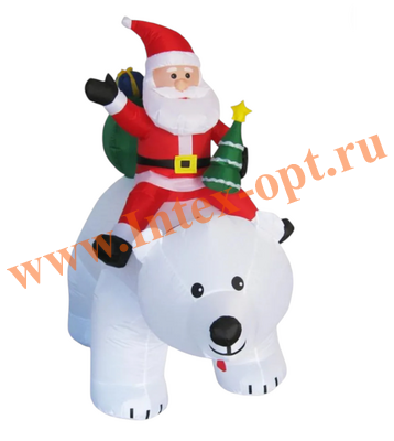 Надувная фигура Белый медведь 4D (210 см) Led подсветка, компрессор