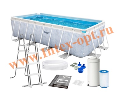 Бассейн прямоугольный 4.00m x 2.00m x 1.00m (насос-фильтр 2006 л/ч, лестница)