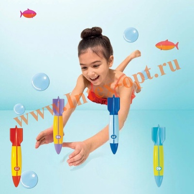 Подводные торпеды Intex 55508, 4 шт, для игр в бассейне от 6 лет