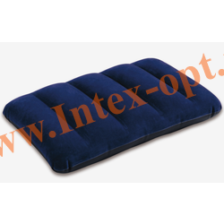 Надувная подушка 43х28х9 см, флокированная, синяя, без насоса, intex 68672