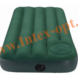 INTEX 66929 Двуспальный надувной матрас Downy Bed 152х203х22см (встроенный ножной насос)