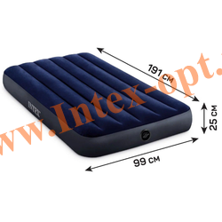 INTEX 64757 Матрас надувной Classic Downy Fiber-Tech, 99x191x25 см (без насоса)