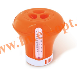BestWay 58209 Плавающий дозатор-поплавок с термометром 18,5 см (оранжевый)