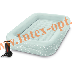 INTEX 66810 Надувная кровать детская 2 в 1, 107х168х25 см,(ручной насос),от 3-8 лет.