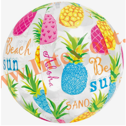 Мячик надувной пляжный 51 см, прозрачный, ананас, для детей от 3-х лет, без насоса, Intex 59040