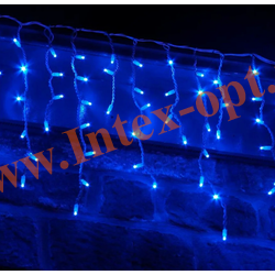Светодиодная гирлянда бахрома уличная 3х0.7 м, Premium LED, синяя с мерцанием, на белом проводе