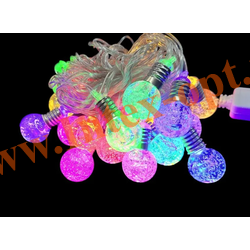 Светодиодная гирлянда нить хрустальные шарики 4м, лампочки пузырьки, разноцветные, 1 режим, прозрачный провод, IP20, 220В от сети