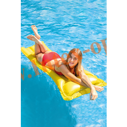 Надувной матрас для плавания 183х69 см, одноместный, желтый матовый, до 100 кг, от 8 лет, без насоса, Intex 59703